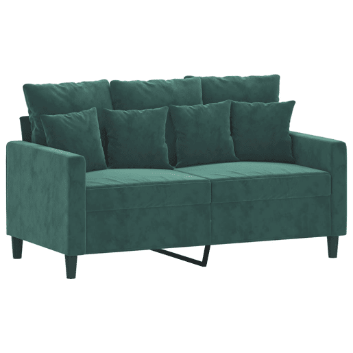 Sofá de 2 lugares - Sofá fixo 120 cm veludo verde-escuro