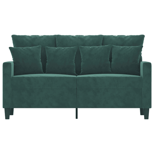 Sofá de 2 lugares - Sofá fixo 120 cm veludo verde-escuro