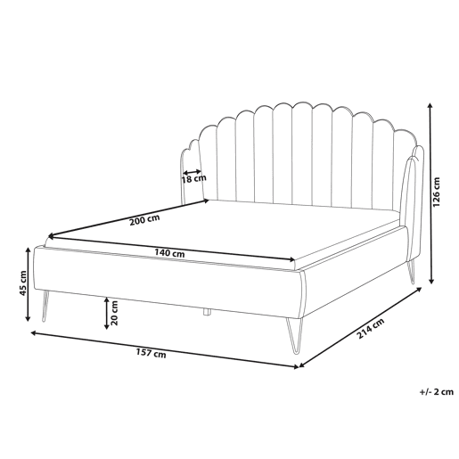 Cama Bouclé AMBILLOU 140 x 200 cm Creme