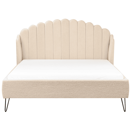 Cama Bouclé AMBILLOU 140 x 200 cm Creme