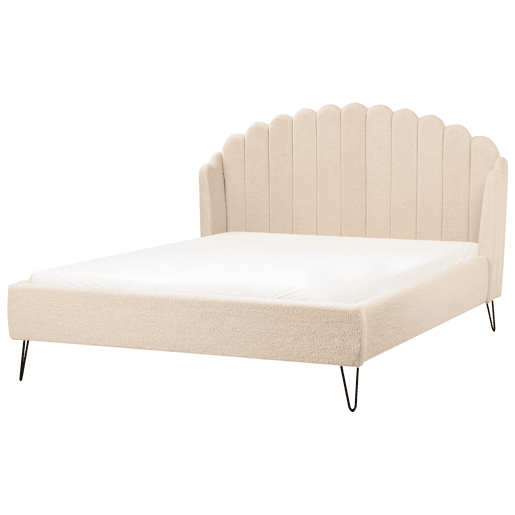 Cama Bouclé AMBILLOU 140 x 200 cm Creme