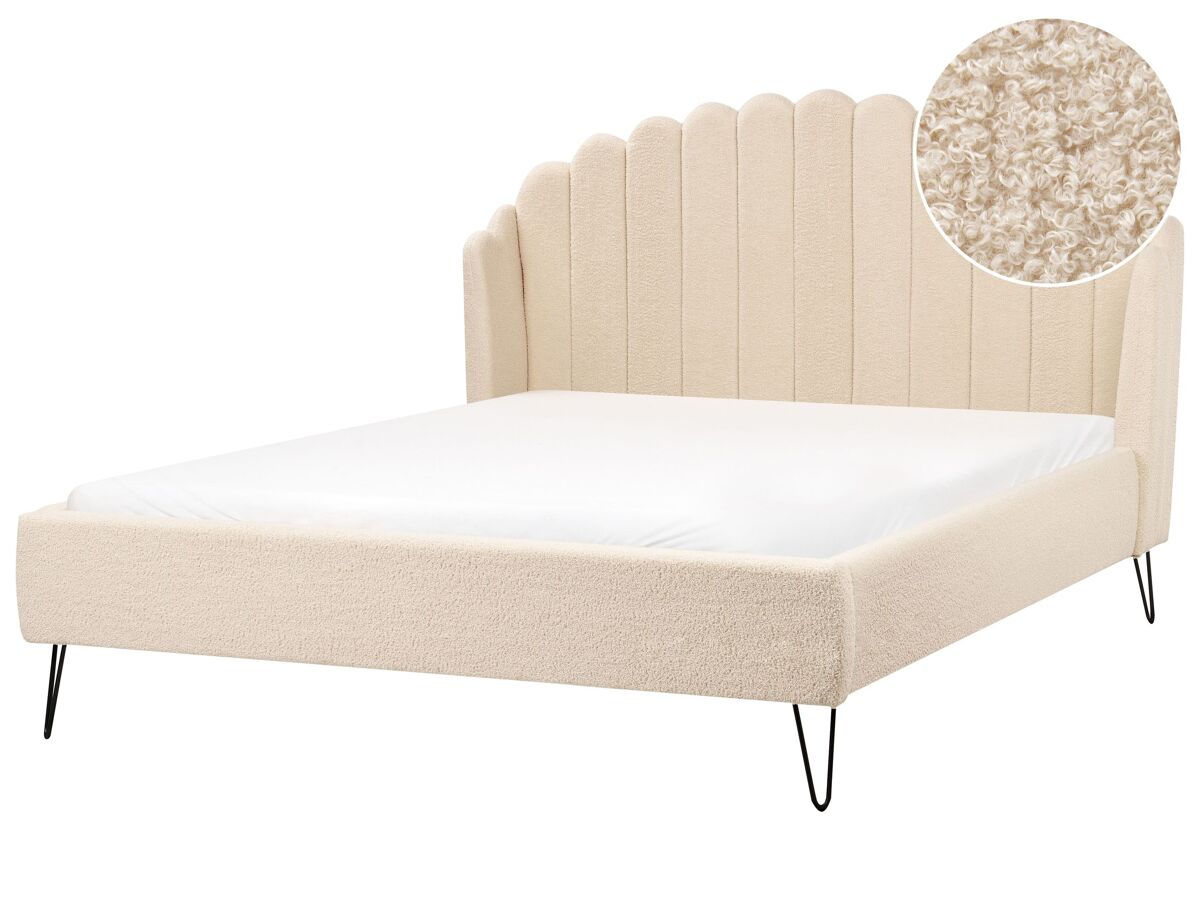 Beliani Cama Bouclé AMBILLOU 177x214 Beige