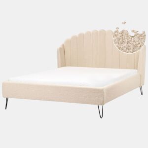 Cama Bouclé AMBILLOU 160 x 200 cm Creme
