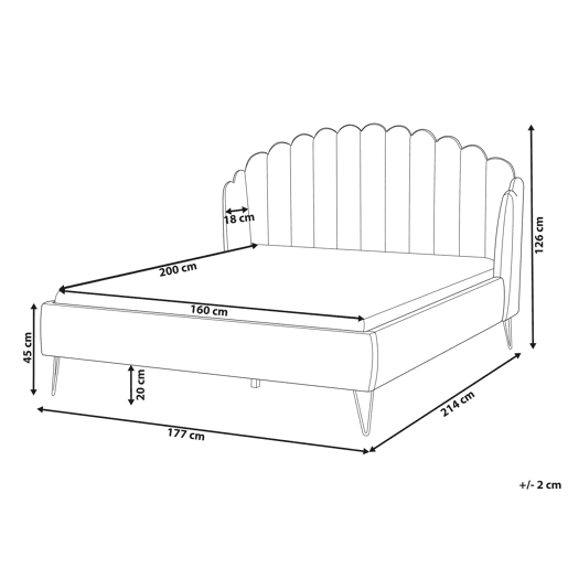 Cama Bouclé AMBILLOU 160 x 200 cm Creme