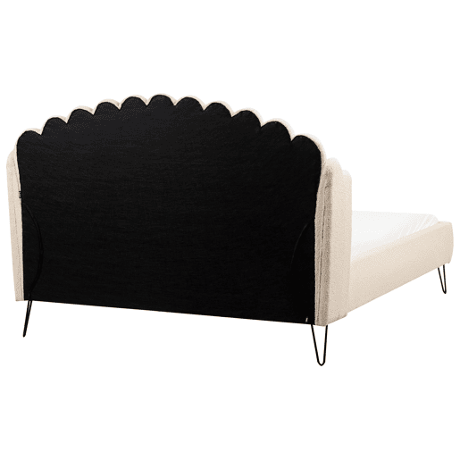 Cama Bouclé AMBILLOU 160 x 200 cm Creme
