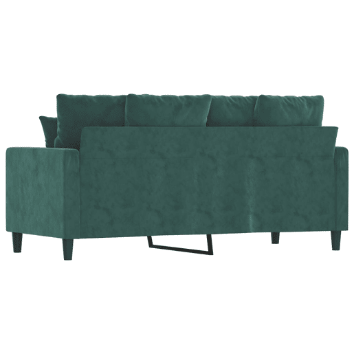 Sofá de 2 lugares - Sofá fixo 140 cm veludo verde-escuro