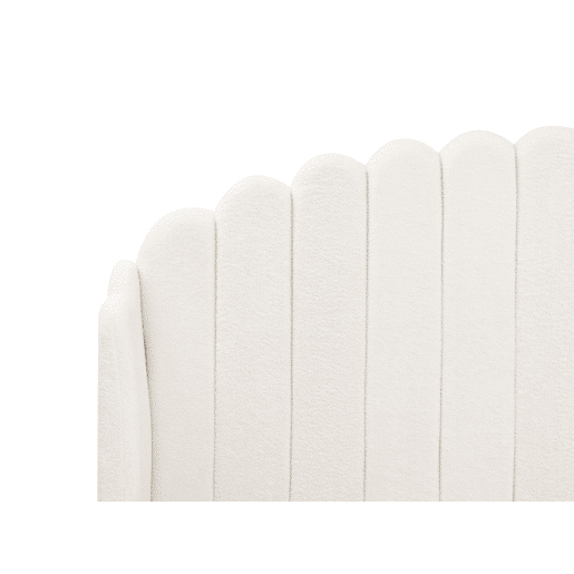 Cama Bouclé AMBILLOU 180 x 200 cm Branco creme