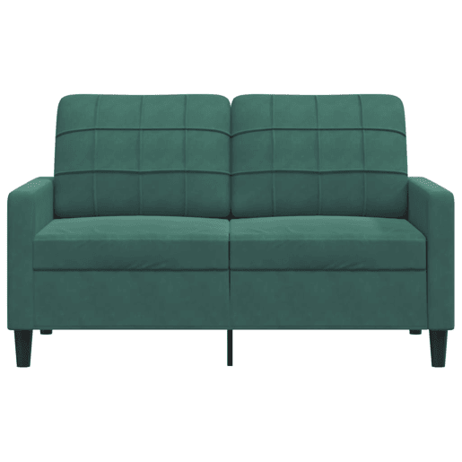 Sofá de 2 lugares - Sofá fixo 120 cm veludo verde-escuro
