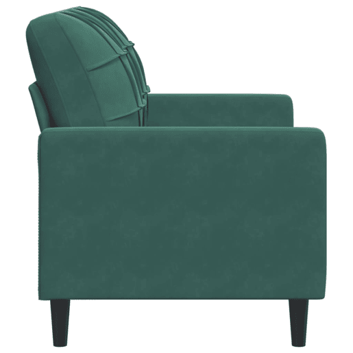 Sofá de 2 lugares - Sofá fixo 120 cm veludo verde-escuro