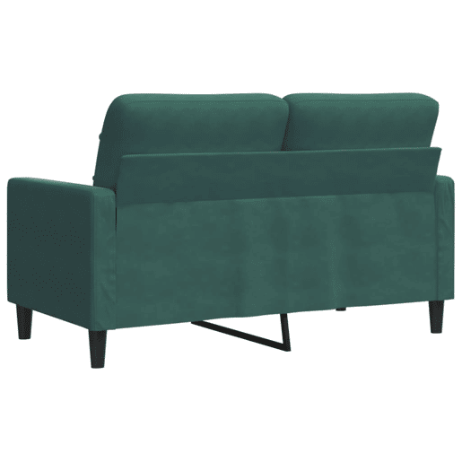 Sofá de 2 lugares - Sofá fixo 120 cm veludo verde-escuro