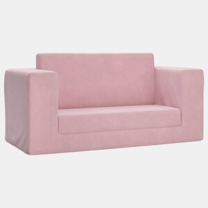 Sofá-cama, Sofá conversível infantil de 2 lugares pelúcia macia rosa