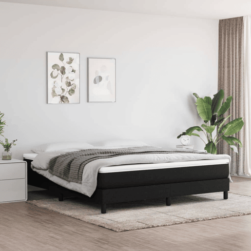 Cama de casal - Estrutura de cama sem colchão 180x200 cm tecido preto