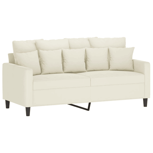Sofá de 2 lugares - Sofá fixo veludo 140 cm cor creme
