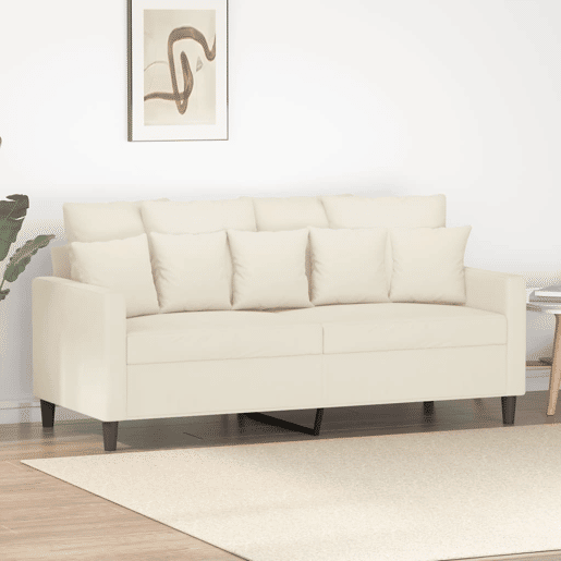 Sofá de 2 lugares - Sofá fixo veludo 140 cm cor creme