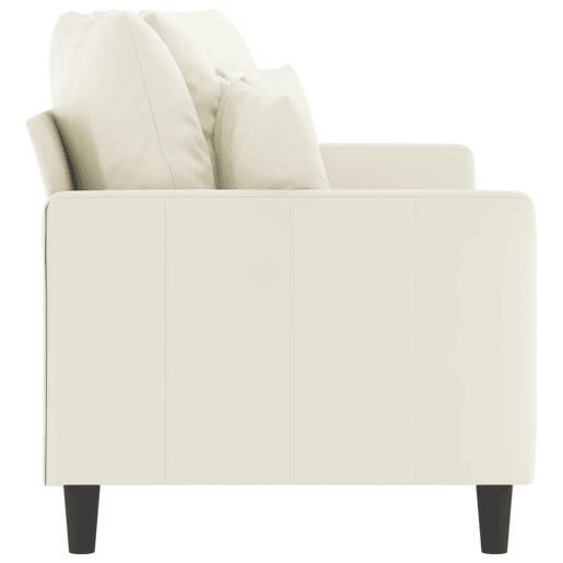 Sofá de 2 lugares - Sofá fixo veludo 140 cm cor creme