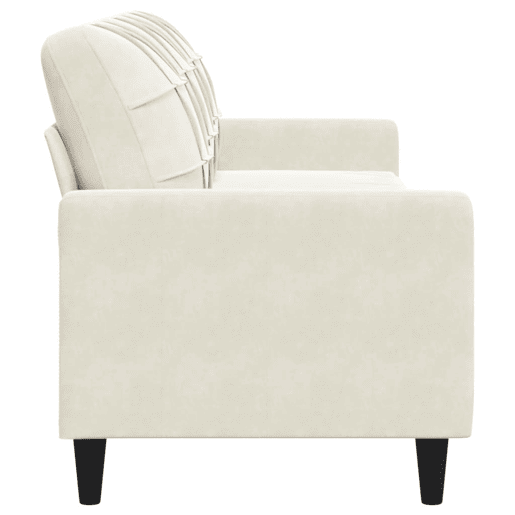 Sofá de 3 lugares - Sofá fixo 210 cm veludo cor creme