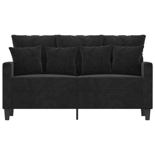 Sofá de 2 lugares - Sofá fixo veludo 120 cm preto