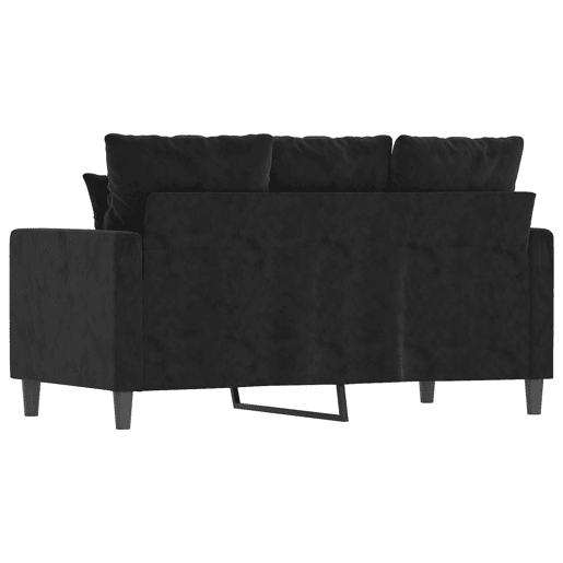 Sofá de 2 lugares - Sofá fixo veludo 120 cm preto