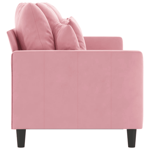 Sofá de 3 lugares - Sofá fixo 180 cm veludo rosa