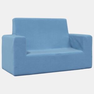 Sofá infantil - Sofá para crianças de 2 lugares pelúcia azul
