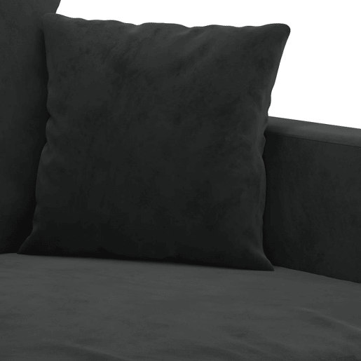 Sofá de 3 lugares - Sofá fixo 180 cm veludo preto