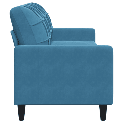 Sofá de 3 lugares - Sofá fixo 210 cm veludo azul