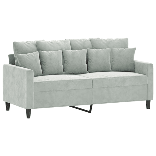 Sofá de 2 lugares - Sofá fixo 140 cm veludo cinza-claro
