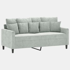 Sofá de 2 lugares - Sofá fixo 140 cm veludo cinza-claro