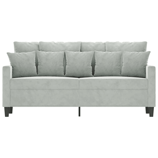 Sofá de 2 lugares - Sofá fixo 140 cm veludo cinza-claro