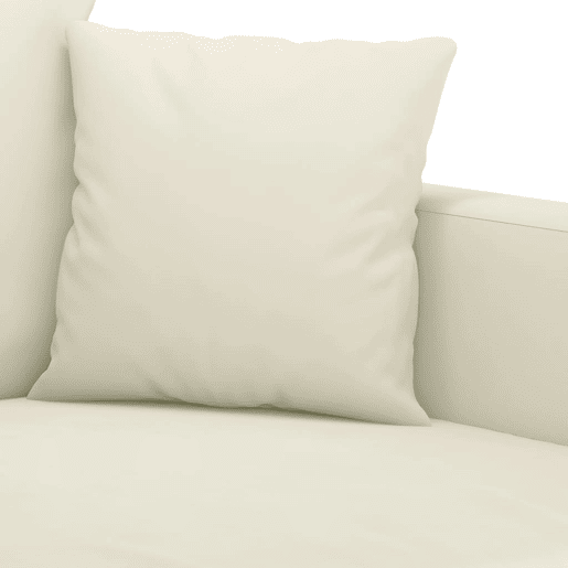 Sofá de 3 lugares - Sofá fixo 180 cm veludo cor creme