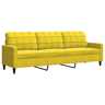 Sofá de 3 lugares - Sofá fixo 210 cm veludo amarelo