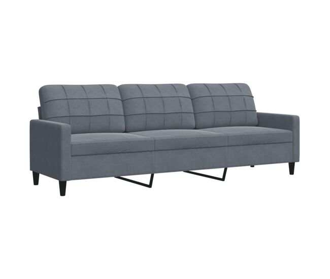 Sofá de 3 plazas - sofá de salón terciopelo gris oscuro 210 cm