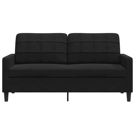 Sofá de 2 lugares - Sofá fixo veludo 140 cm preto