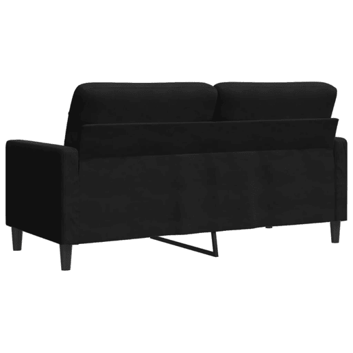 Sofá de 2 lugares - Sofá fixo veludo 140 cm preto