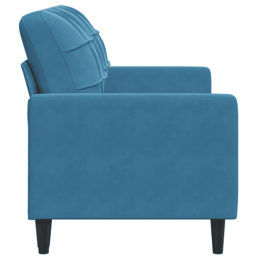 Sofá de 2 lugares - Sofá fixo veludo 140 cm azul