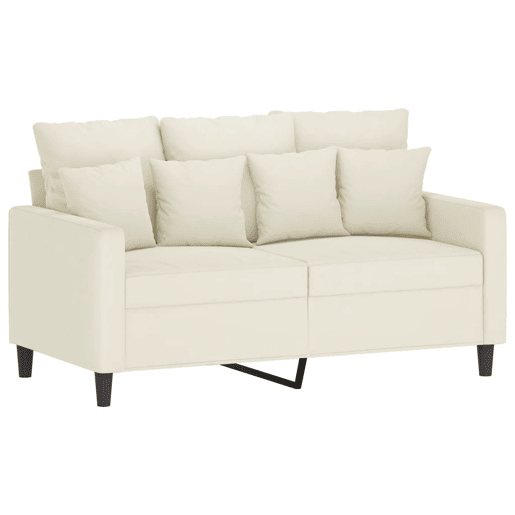 Sofá de 2 lugares - Sofá fixo veludo 120 cm cor creme