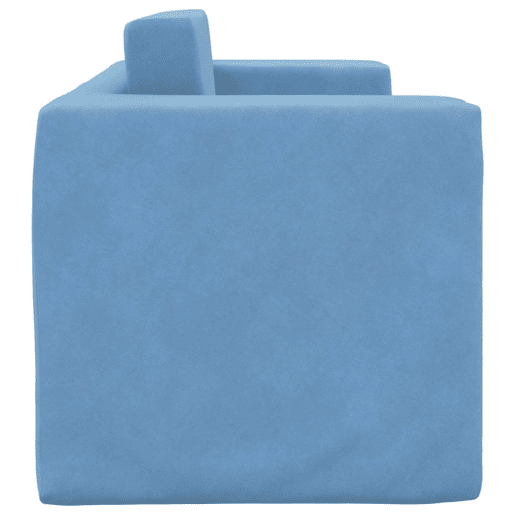 Sofá-cama infantil, Sofá conversível para crianças de 2 lugares pelúcia macia azul