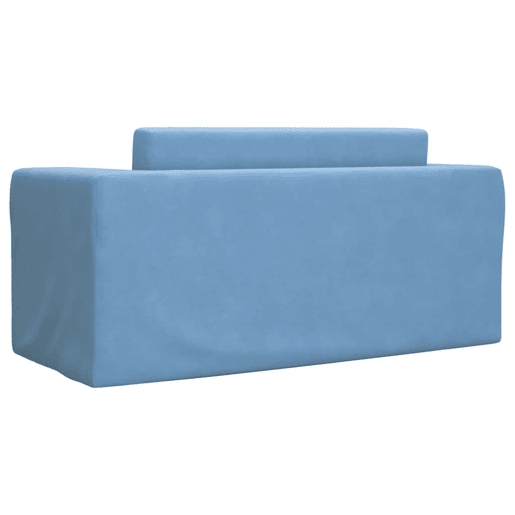 Sofá-cama infantil, Sofá conversível para crianças de 2 lugares pelúcia macia azul