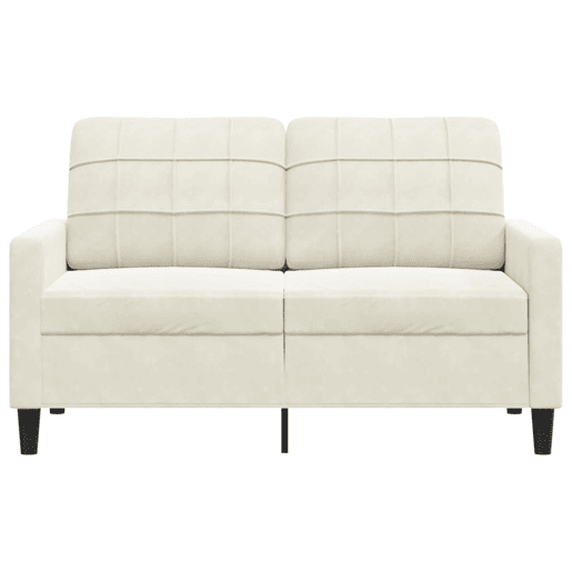 Sofá de 2 lugares - Sofá fixo veludo 120 cm cor creme