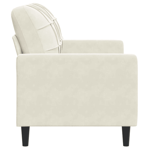 Sofá de 2 lugares - Sofá fixo veludo 120 cm cor creme