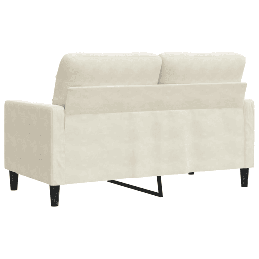 Sofá de 2 lugares - Sofá fixo veludo 120 cm cor creme