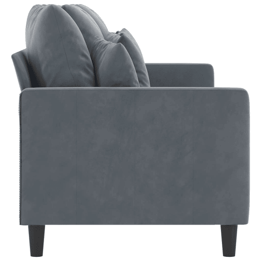 Sofá de 3 lugares - Sofá fixo 180 cm veludo cinza-escuro