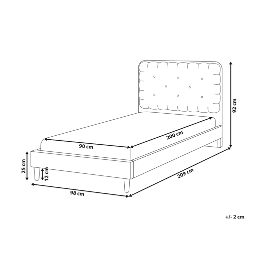Beliani Cama Veludo CORSAINT