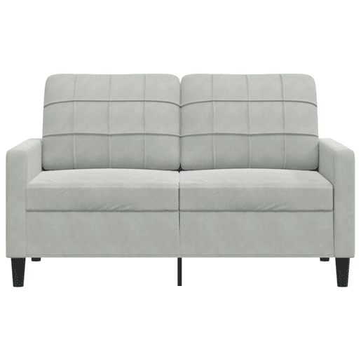 Sofá de 2 lugares - Sofá fixo 120 cm veludo cinzento-claro