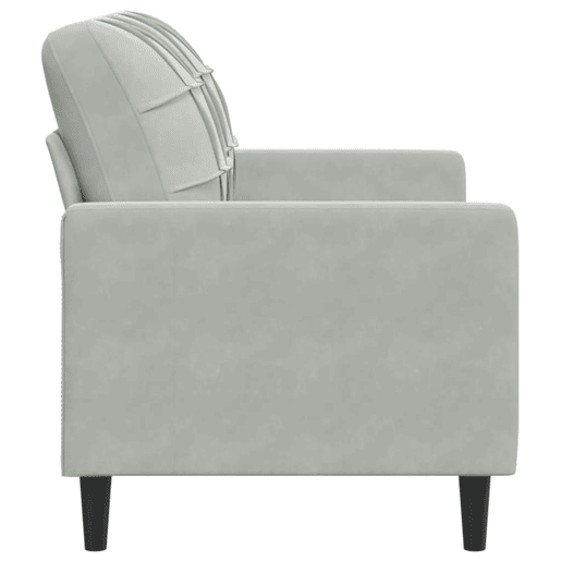 Sofá de 2 lugares - Sofá fixo 120 cm veludo cinzento-claro