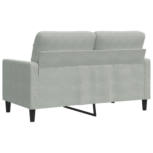 Sofá de 2 lugares - Sofá fixo 120 cm veludo cinzento-claro