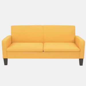 Sofá de 3 lugares - Sofá fixo 180x65x76 cm amarelo
