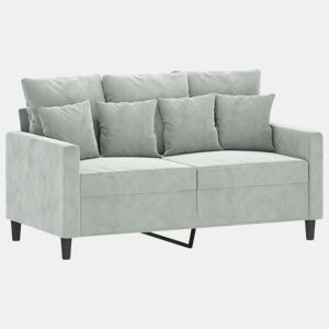 Sofá de 2 lugares - Sofá fixo 120 cm veludo cinzento-claro