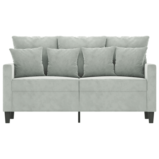 Sofá de 2 lugares - Sofá fixo 120 cm veludo cinzento-claro