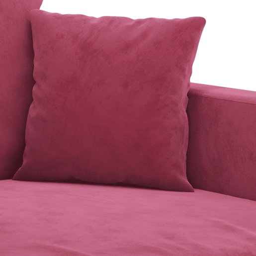 Sofá de 2 lugares - Sofá fixo veludo 120 cm vermelho tinto